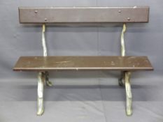 RUSTIC CAST IRON BENCH ENDS with plank seat and back