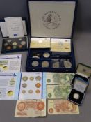 VINTAGE & LATER COINAGE & BANK NOTE COLLECTION, mainly Royal Mint to include 1995 cased proof set,