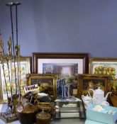 MIXED ANTIQUE & LATER COLLECTABLES & HOUSEHOLD GOODS including a Victorian copper kettle with