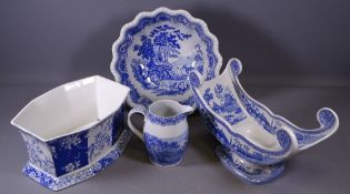 SPODE SIGNATURE, BLUE ROOM & PENNY LANE BLUE & WHITE POTTERY, four items including an Aesop's Fables