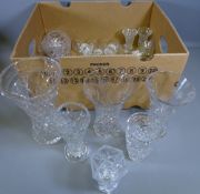 CUT GLASS & OTHER VASES, drinks ware ETC