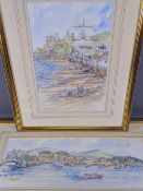 KEVIN SPARROW two watercolours - 1. Conwy with Castle and Bridge from the other side, signed, 34 x