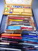 PARKER, SWAN, WATERMANS & OTHERS PEN COLLECTION (26) along with arrow shape dip pen, one silver