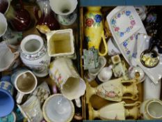 VICTORIAN & LATER JUGS, VASES and other decorative pottery and porcelain, makers include