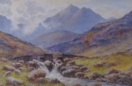 WARREN WILLIAMS ARCA watercolour - entitled 'Garth Bridge and Falls near Pen-y-Gwryd', 32 x 50cms