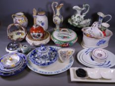 MIXED POTTERY, PORCELAIN & GLASSWARE including Japanese Satsuma, modern Dutch delft ware and