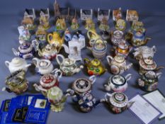 MAYFAIR COLLECTABLE COMPOSITION TEAPOTS, Lillyput Lane cottages, a good mixed quantity