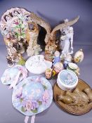 CAPODIMONTE STYLE and other European porcelain figurines, Beswick character jugs, composition bird