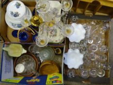 GIBSON'S ART DECO JUG, modern glass effect chandelier, mixed pottery tableware and mixed drinking