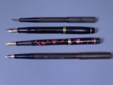 DE LA RUE ONOTO FOUNTAIN PENS (4) including an Onoto Magna with 14ct gold Onoto nib and three