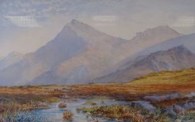 ATTRIBUTED TO DAVID COX JUNIOR watercolour - In the Ogwen Valley' with figures and ponies in the