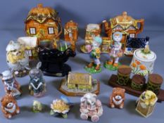 PRICE BROTHERS COTTAGE WARE, Victorian Jackfield type cow creamer and cover, decorative