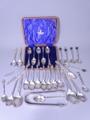 SILVER TEASPOONS & OTHER TABLEWARE, approximately 11 troy ozs gross weighable including four
