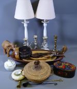 MODERN TREEN, BRASSWARE & DECORATIVE TABLE LAMPS ETC