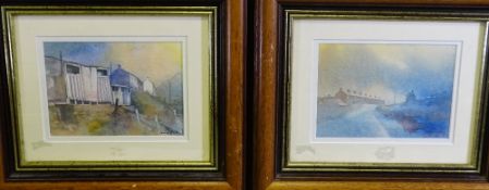 CHRIS GRIFFIN watercolours, a pair - 'Pigeon Lofts near Abertillery', signed and dated 1991, 12 x