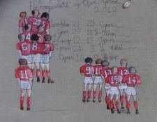 DIANA WILLIAMS limited edition (63/300) coloured print - featuring numbered players in The Six