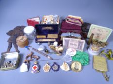 VICTORIAN & LATER COLLECTABLES & BIJOUTERIE ITEMS including a circular tobacco pouch for R Rigby