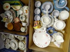 MIXED TEA & OTHER TABLE WARE, decorative wall plates and ornamental ware including Indian Tree,