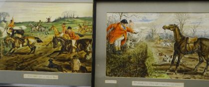 JOHN LEECH colour lithographs, a pair - titled 'A Frolic Home after a Blank Day', 40 x 62cms and M R