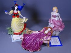 FRANKLIN MINT - Snow White, Cinderella and Sleeping Beauty figurines designed by Gerda Neubacher,