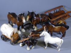 BESWICK WELSH MOUNTAIN PONY, Shire horse, 915 Model Foal and other horse figurines including two