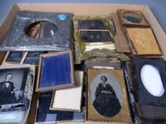 DAGUERREOTYPE PORTRAITS & VINTAGE PHOTOGRAPH FRAMES in various compositions including a pewter