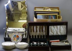 MIXED COLLECTABLES to include a Butler part canteen and other cutlery, an assortment of paintings,