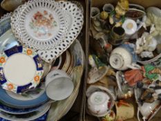 DECORATIVE WALL PLATES, tea ware, ornamental figurines and other collectable items (within 2 boxes)