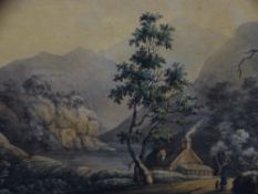 THOMAS WALMESLEY circa 1792 watercolour - view of the River Dee near Bala, unsigned with gallery