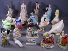 VICTORIAN & LATER FAIRINGS & FIGURINES DUCK ORNAMENTS & JUGS with pottery and porcelain ladies