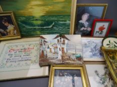 J MARTIN oil on board - titled verso 'The Rolling Tide', signed and dated '73, 48.5 x 74cms, a