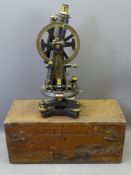 MAHOGANY CASED VINTAGE THEODOLITE (no apparent maker's mark)