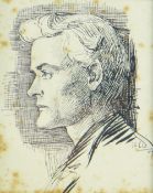MARGARET LINDSAY WILLIAMS (1886 - 1960) ink drawing - small head and shoulders portrait in