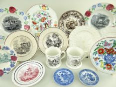 GROUP OF CHILDREN'S SWANSEA POTTERY including pair of Ynysmeudwy cumulative nursery rhyme mugs '