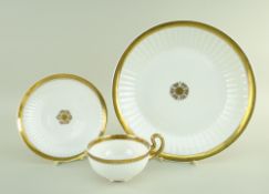 A SWANSEA PORCELAIN PARIS FLUTE BREAD PLATE & BREAKFAST CUP & SAUCER the plate of circular form,