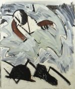 MICHAEL CROWTHER acrylic on cotton duck fabric - abstract, entitled 'Bloothing Youth Time, signed