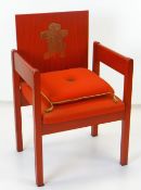 A 1969 PRINCE OF WALES INVESTITURE CHAIR by Lord Snowdon, built in stained beech and plywood with