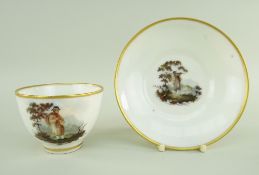 A RARE SWANSEA PORCELAIN IN GLASSY PASTE BY WILLIAM BILLINGSLEY cup with scroll and loop handle