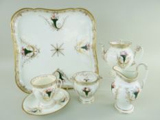 A RARE SWANSEA PORCELAIN CABARET SERVICE in the Empire style based on a Sèvres design, comprising