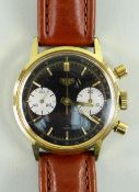 RARE GENTLEMAN'S HEUER CHRONOGRAPH WRISTWATCH, c. 1960s, ref. 7721 with reverse 'panda' dial,