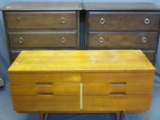 STAG MINSTREL MULTI-DRAWER CHESTS (2), 112cms H, 82cms W, 46cms D and a mid-century six drawer