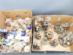 CAPODIMONTE STYLE FIGURINES, porcelain floral bouquets by Aynsley and others with a small quantity