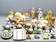 PEKINGESE POTTERY DOG ORNAMENTS by various makers, other dog ornaments and collectable pottery (