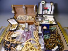 VINTAGE & LATER COSTUME JEWELLERY, lady's and gent's wristwatches, cufflinks, Tiger's Eye and