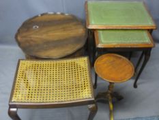 VINTAGE & LATER FURNITURE PARCEL, four items including a mahogany circular top table with shaped
