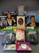 HARRY POTTER & OTHER TV, FILM & ADVERTISING FIGURINES ETC along with two vintage LPs for Tom Jones