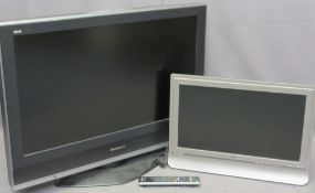 PANASONIC VIERA FLATSCREEN TV and a smaller Sony Bravia example with remote control E/T