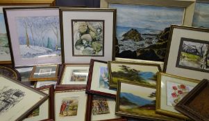 OILS ON BOARD - seascapes, and an assortment of other paintings and prints