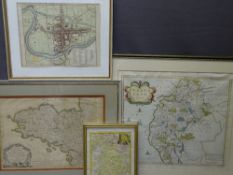ANTIQUE MAPS - Cumberland Morden, 1722; Lancashire, Kitchin 1750; Chester, Stockdale 1795; and