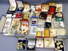 A LARGE PARCEL OF EARRINGS, the majority clip fitting